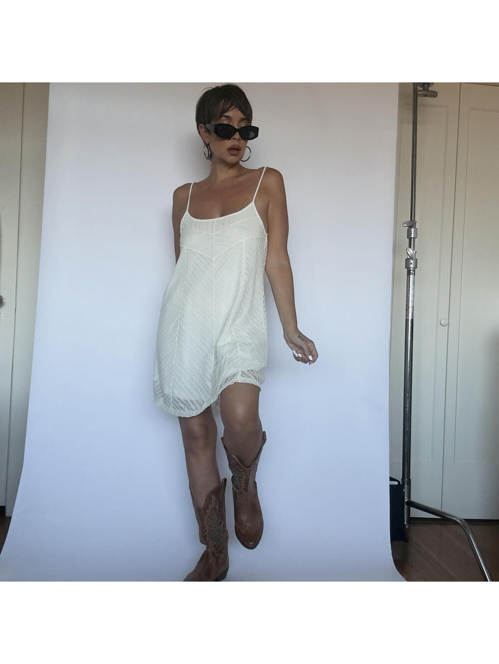 White Lace Mini Dress